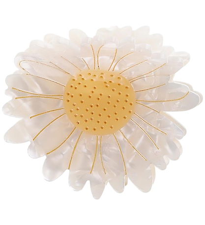 Pince à cheveux By Stær - Marguerite - Blanc Cassé/Jaune