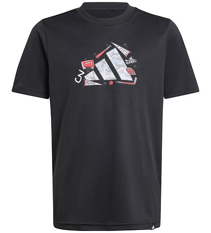 adidas Performance T-paita - J Camo Train - Black