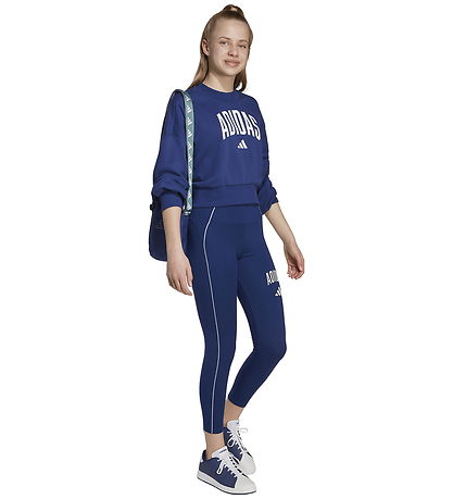 adidas Performance Peysa - Stytt - Dökkblátt/White M. Lógó