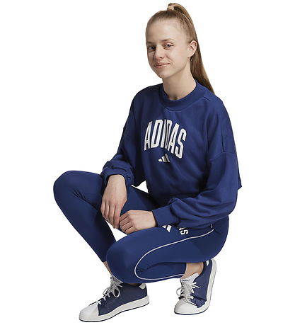 adidas Performance Peysa - Stytt - Dökkblátt/White M. Lógó
