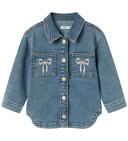 Name It Denim Jacket - NmfDevi - Medium+ Blue Denim/Bow