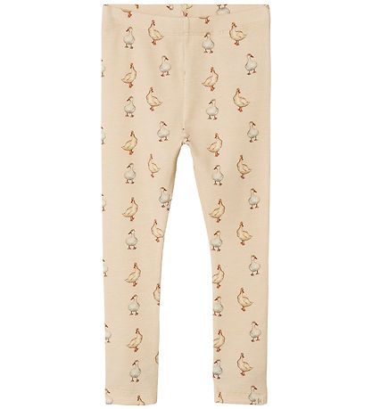 Lil' Atelier leggings - Rib - NmfGavo - Sand Dollar/Duck