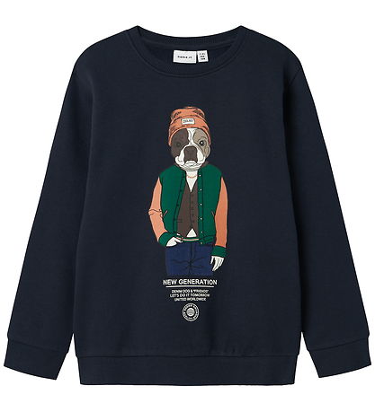 Name It Sweatshirt - NkmPsalko - Dark Sapphire w. Print