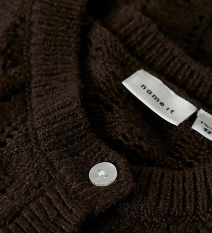 Name It Cardigan - Prjónað - NmfFleslit - Seal Brown M. Mynsturp