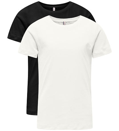 Kids Only T-shirt - 2-Pack - Kognew - Cloud Dancer/Black