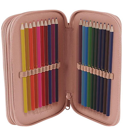 Konges Sløjd Pencil Case w. Contents - Clover - Mahogany Rose
