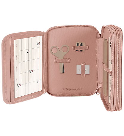 Konges Sløjd Pencil Case w. Contents - Clover - Mahogany Rose