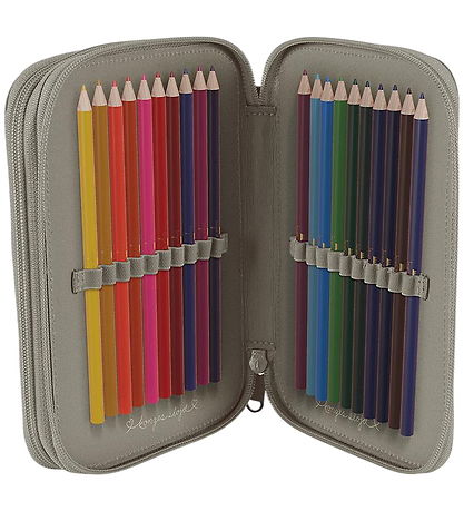 Konges Sløjd Pencil Case w. Contents - Clover - Tiger Oak