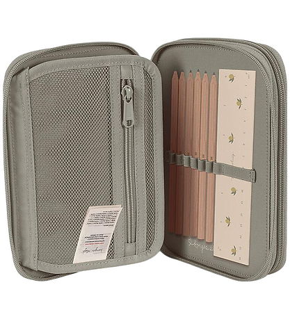 Konges Sløjd Pencil Case w. Contents - Clover - Tiger Oak