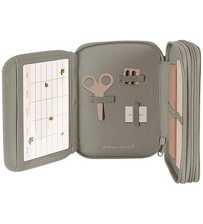 Konges Sløjd Pencil Case w. Contents - Clover - Tiger Oak