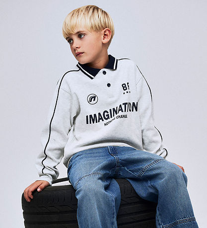 Name It Pólóskyrta - NkmKris - Light Grey Melange