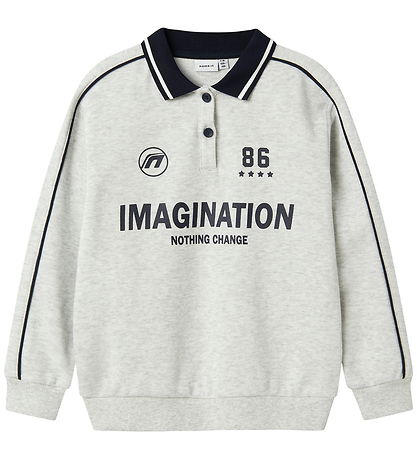 Name It Pólóskyrta - NkmKris - Light Grey Melange