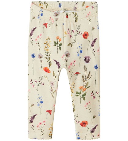 Name It Leggings - NbfLuxa - Peyote Melange M. Blóm