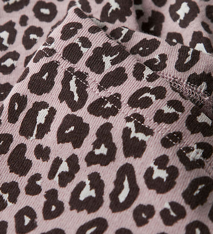 Name It Leggings - NbfLeoana - Glansað Lilac M. Hlébarða mynstur