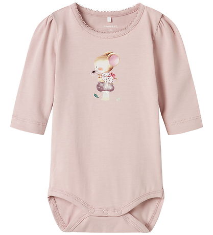 Name It Bodysuit l/s - NbfLotus - Burnished Lilac w. Print
