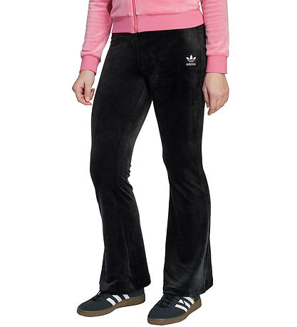 adidas Originals Velourbyxor - Svart/Vit m. Logo