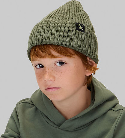 Calvin Klein Beanie - Knitted - Monogram - Thyme green