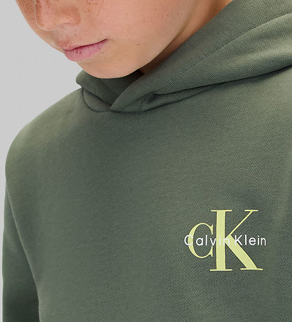 Calvin Klein Kapuzenpullover - Monogramm - Thymiangrün