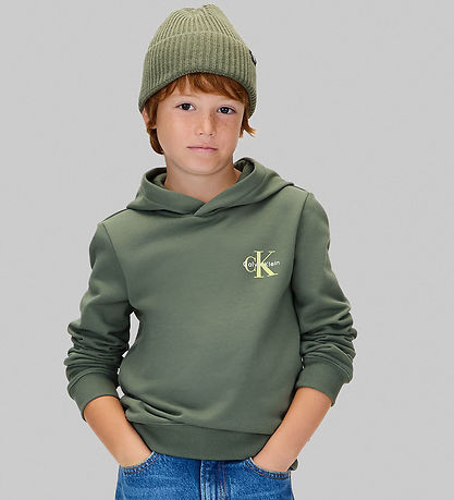 Calvin Klein Kapuzenpullover - Monogramm - Thymiangrün