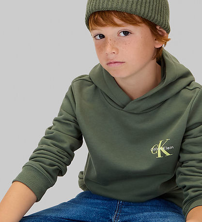 Calvin Klein Kapuzenpullover - Monogramm - Thymiangrün