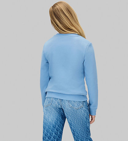 Calvin Klein Peysa - Mono Mini Merki - Fölblár gallabuxnalitur