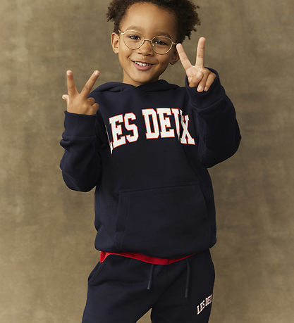 Les Deux Sweatpants - Aidan - Dark Navy Blue w. Logo