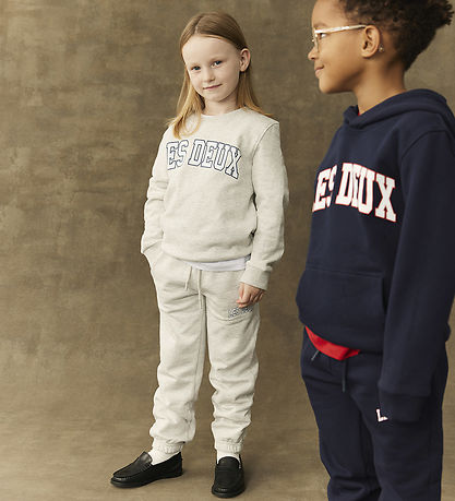 Les Deux Sweatpants - Aidan - Snow Melange w. Logo