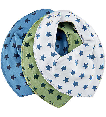 Pippi Teething Bib - 3-Pack - Pointy - AOP - Grey Dawn