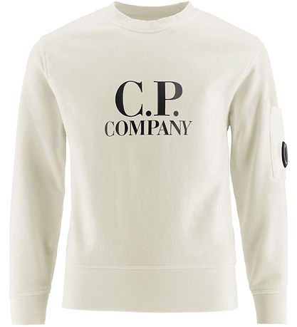 C.P. Company Sweatshirt - Gaze White m. Schwarz