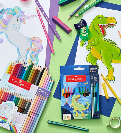 Faber-Castell Tússlitir - 10+3 Stk. - Risaeðla - Málmlitað