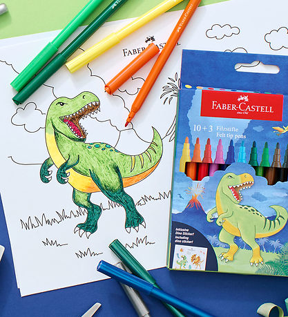 Faber-Castell Markers - 18+3 Metallic + 3 Neon - Dinosaur