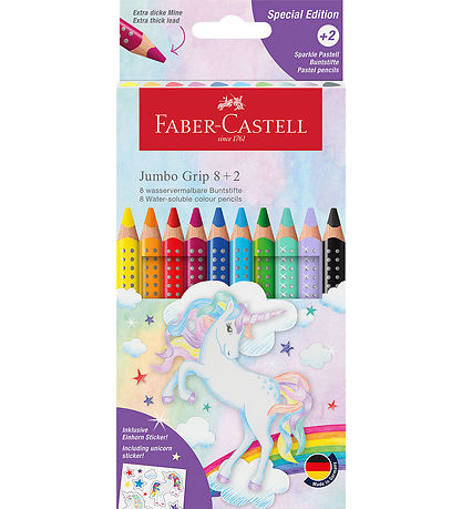 Faber-Castell Trélitir - Risastór Grip Vatnslitur - 8+2 Sparkle