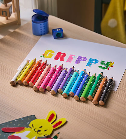 Faber-Castell Trélitir - XXL Risastór Grip + Tappar - 10 Stk.