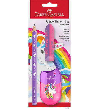 Faber-Castell Blýantasett - Risastórt Unicorn - 3 Partar - Fjólu