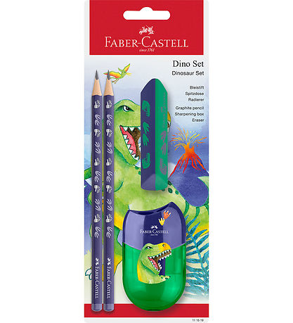 Faber-Castell Blýantasett - Risaeðla - 4 Partar - Blátt