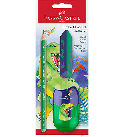 Faber-Castell Blýantasett - Risaeðla Risastór - 3 Partar - Grænt