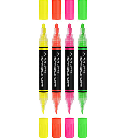 Faber-Castell Tússlitir - Hrista og mála Akrýl - 4 Stk. - Neon