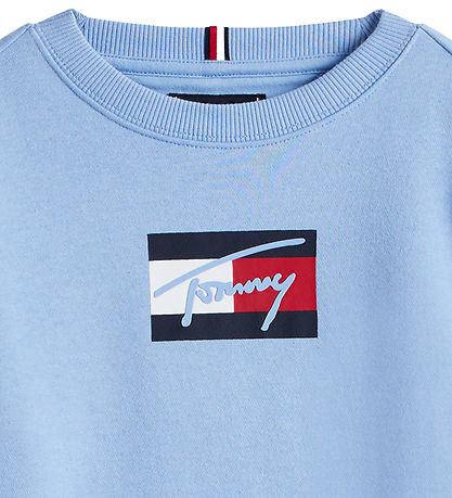 Tommy Hilfiger Sweatshirt - Script Flag - Cloudy Blue