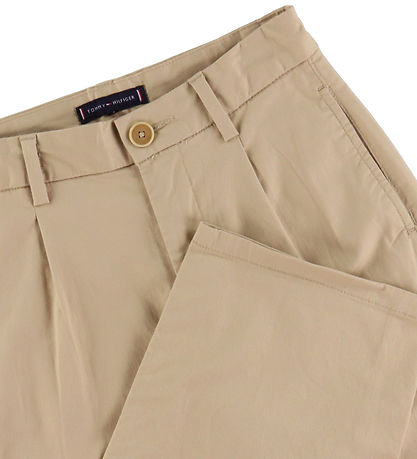 Tommy Hilfiger Buxur - Plíseruð Chino - Mjúk Gold Drapplitað