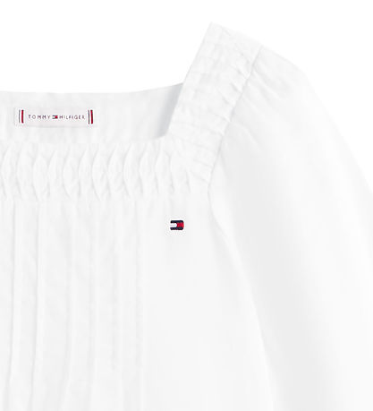 Tommy Hilfiger Skyrta - Útsaumurinn Enska - White