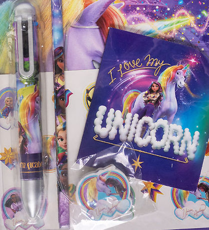 Unicorn Academy Pencil Set w. Multicolour Ballpoint Pen