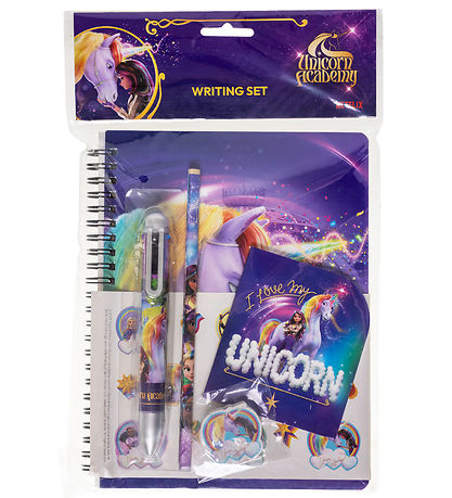 Unicorn Academy Pencil Set w. Multicolour Ballpoint Pen