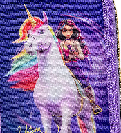 Unicorn Academy Federmäppchen m. Inhalt - Lila/Glitter