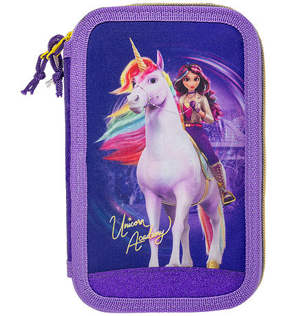 Unicorn Academy Federmäppchen m. Inhalt - Lila/Glitter