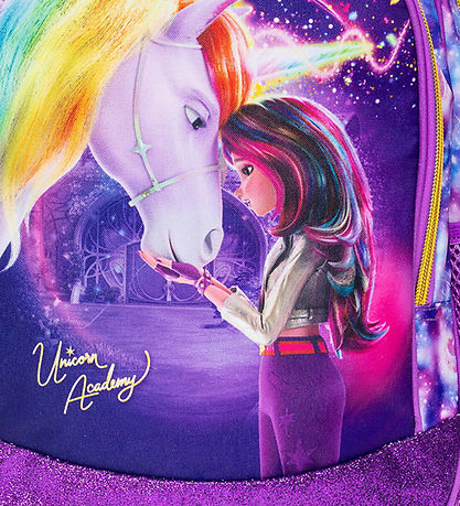 Unicorn Academy Bakpoki - Medium+ - Fjólublátt/Glitter