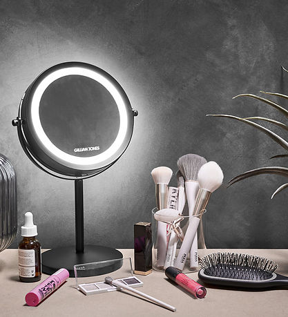 Gillian Jones Table mirror - Round - LED/Magnifier - Mat Black