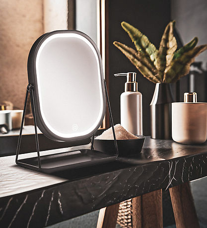 Gillian Jones Table mirror - Oval - LED/Tray - Black