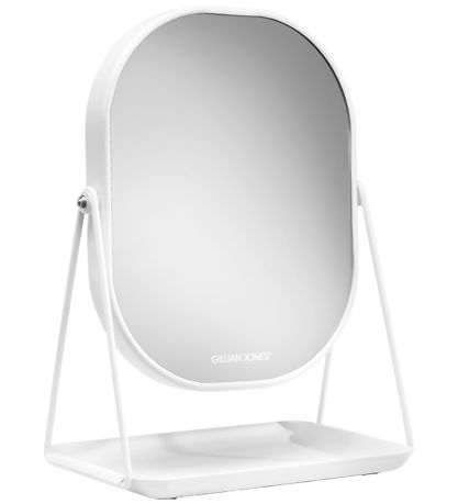 Gillian Jones Table Mirror - Oval - Magnifying/Tray - White