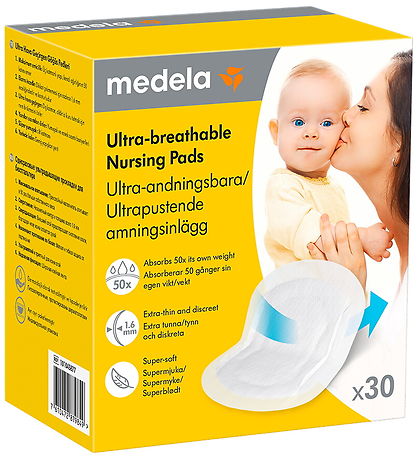 Medela Brjóstapúðar - 30 Stk. - Mjög öndunarhæft