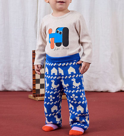Bobo Choses Trousers - Knitted - Farm All Over - Blue